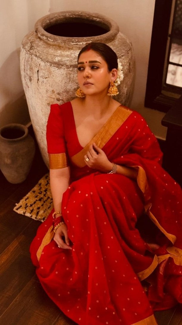 katan silk premium saree with zari pallu and blouse
