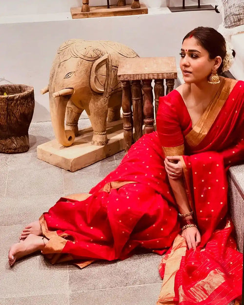 katan silk premium saree with zari pallu and blouse
