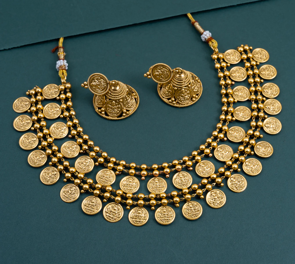 Double Layer Golden Kasu Necklace