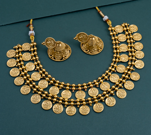 Double Layer Golden Kasu Necklace