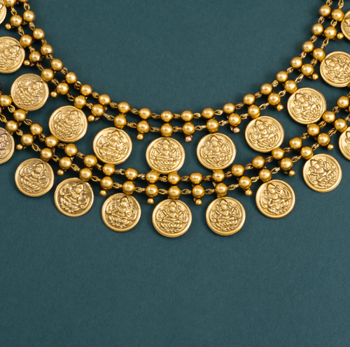 Double Layer Golden Kasu Necklace